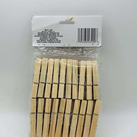 ESSENTIALS Wood Clothespins – 60 Count (Brand New in Package) 2.91 X 0.39. New! - Picture 2 of 9